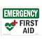 Signmission Safety Sign, OSHA EMERGENCY, 12" Height, Rigid Plastic, First Aid, Landscape, OS-EM-P-1218-L-10379 OS-EM-P-1218-L-10379 - alternate 1
